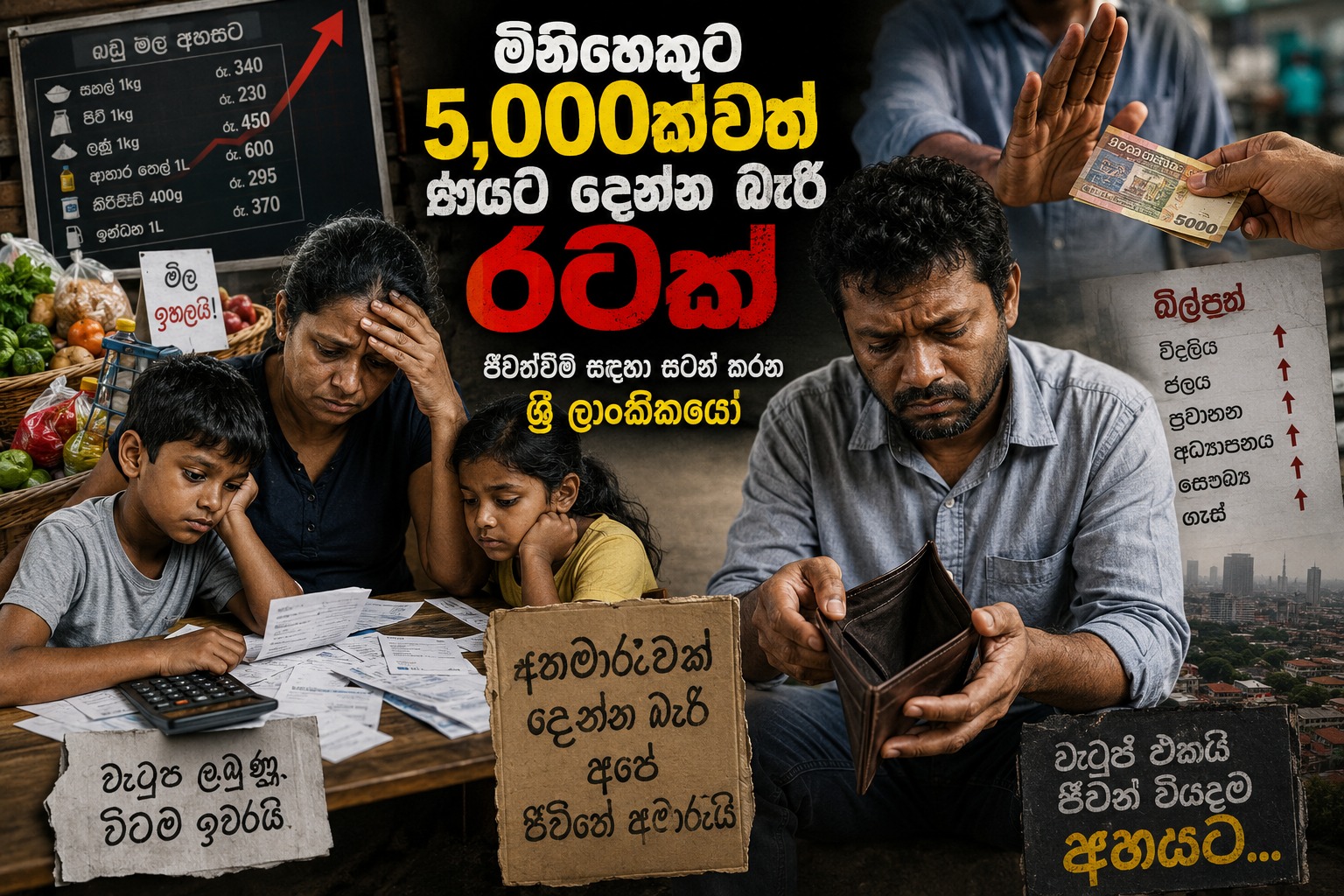 මිනිහෙකුට 5,000ක් වත් ණයට දෙන්න බැරි රටක් -  ජීවත්වීම සඳහා සටන් කරන ශ්‍රී ලාංකිකයෝ 